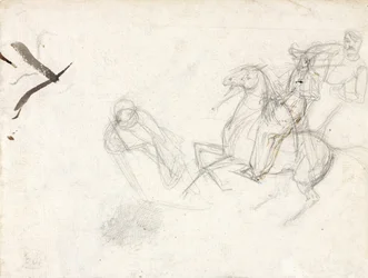 Studien zur Figur von Sergeant Ewart, Scots Greys, für das Gemälde, das seine Eroberung des französischen Adlers in der Schlacht von Waterloo, 1815, zeigt, ca. 1817